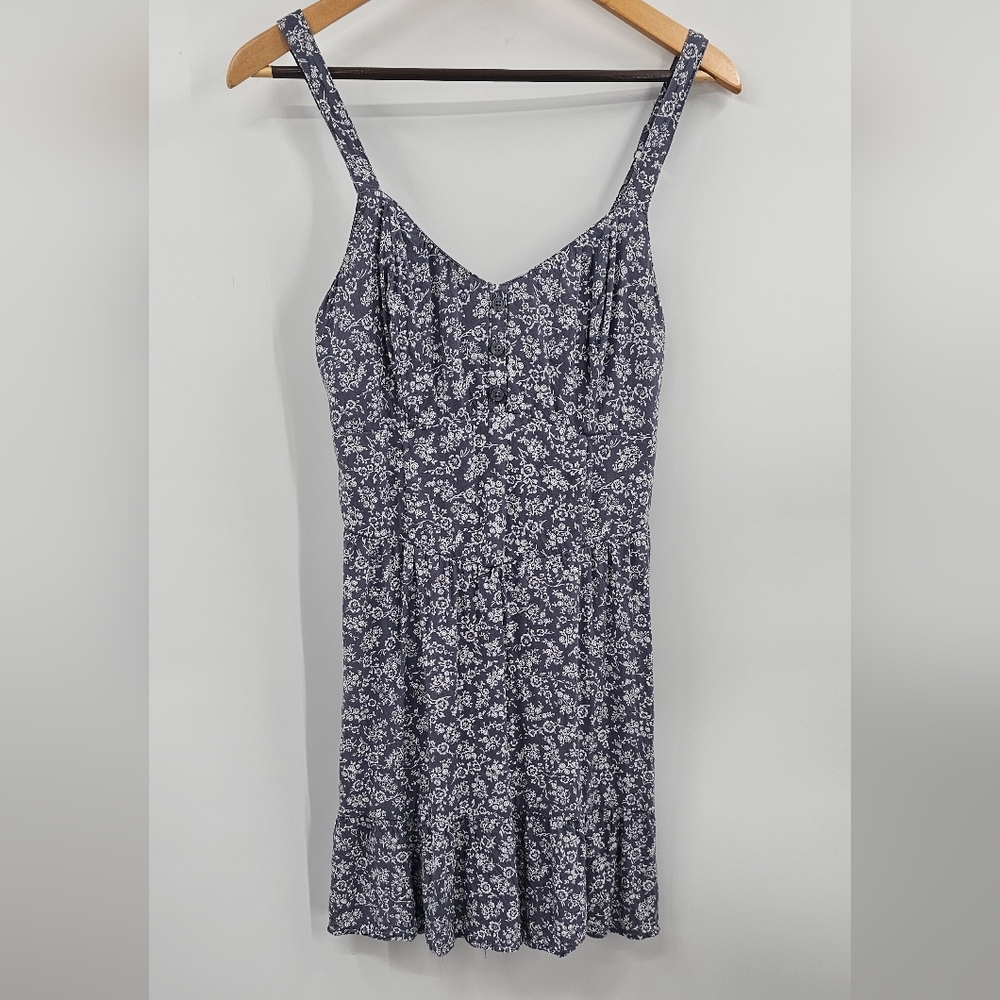 Hollister Blue Floral Sleeveless Dress Size Large